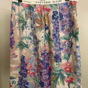 Floreat parterre fleuri 2 Art Deco linen rayon sky